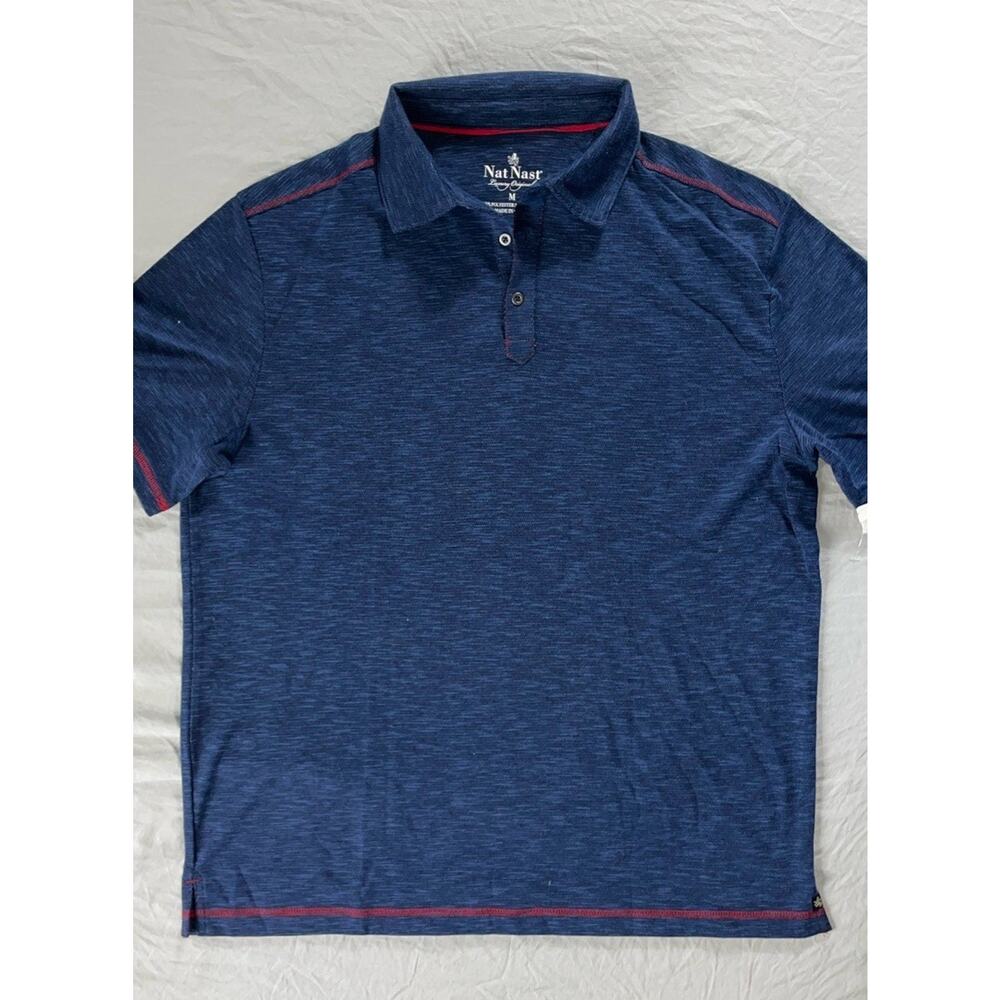 Nat Nast Luxury Originals Polo Golf Shirt in Superior Blue. Birdseye, Men's M.
